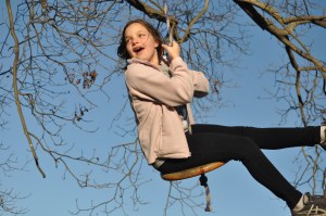 No connection to today's post--I just like the look of joy on Mad's face!