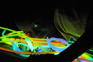 Look close--you can see the neon reflected in his eyes! 