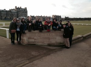 Group in front of the "old course" at St. Andrews