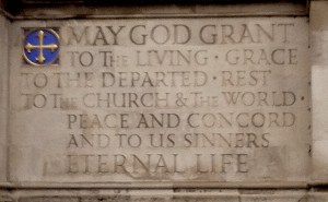 I took this picture when I was at Westminster Abbey in January--this is etched on the outside of the entrance.