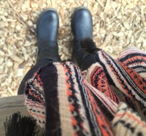 My feet in two of their favorite places: in boots (that means fall is here!) and on the trail! 