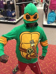 I thought this post could use a little lift. This was a fun, impromptu moment in Target when PJ saw this awesome Teenage Mutant Ninja Turtle jacket!